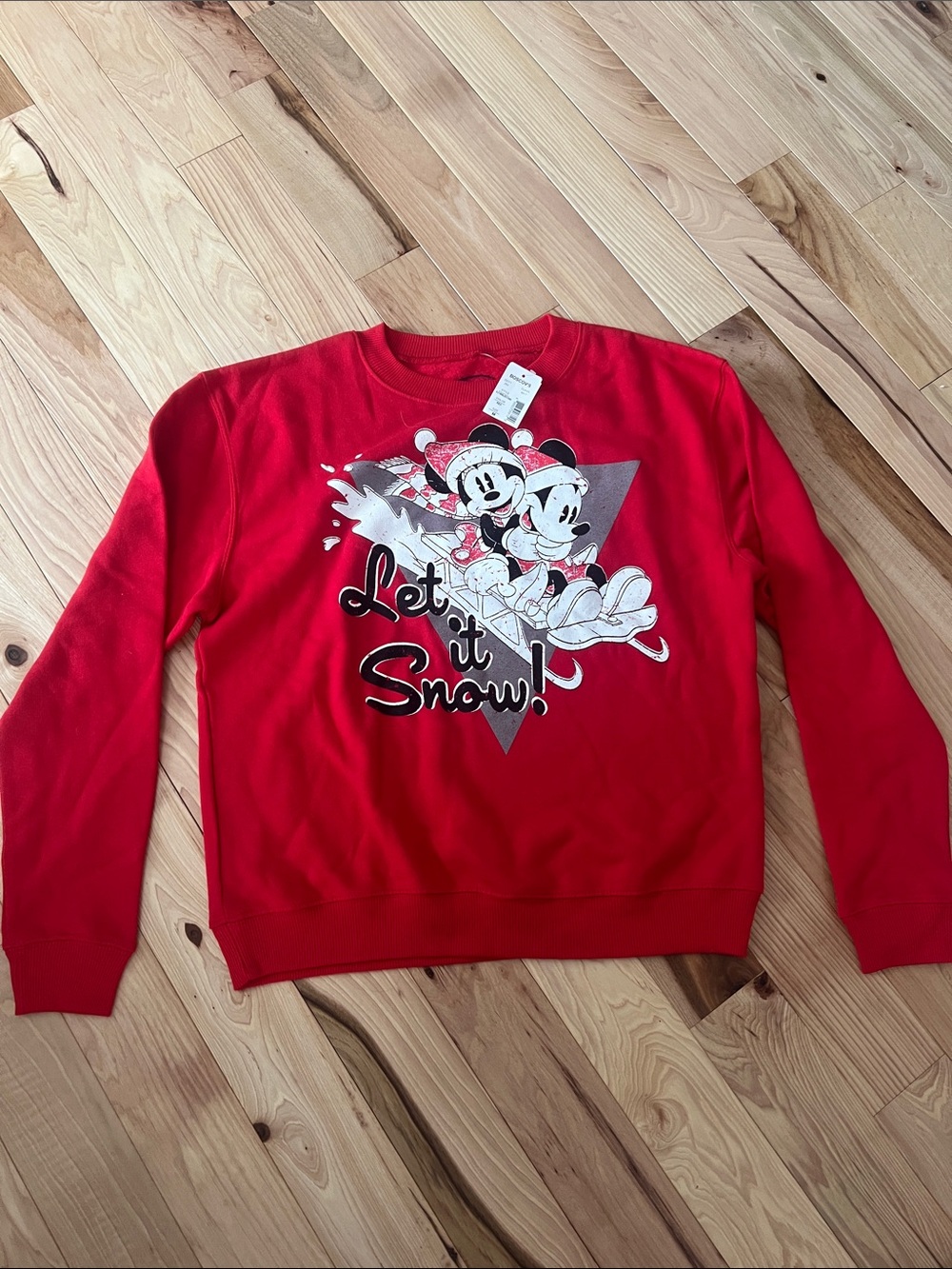 NWT Disney Red “Let It Snow!” Mickey & Minnie Sweatshirt
